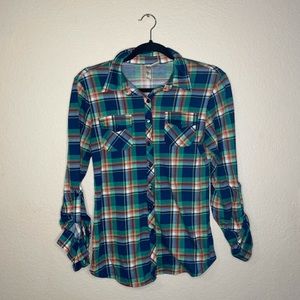Bella D. plaid button down shirt